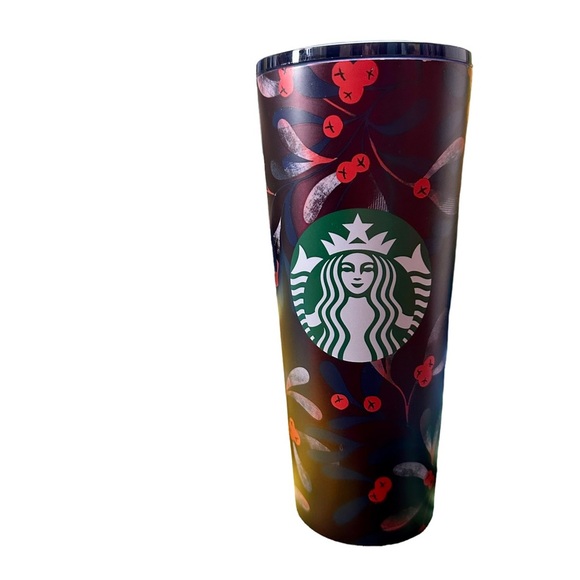 Starbucks 2020 Holiday Mistletoe Cranberry Stainless Steel Cold Cup Tumbler - Picture 1 of 13